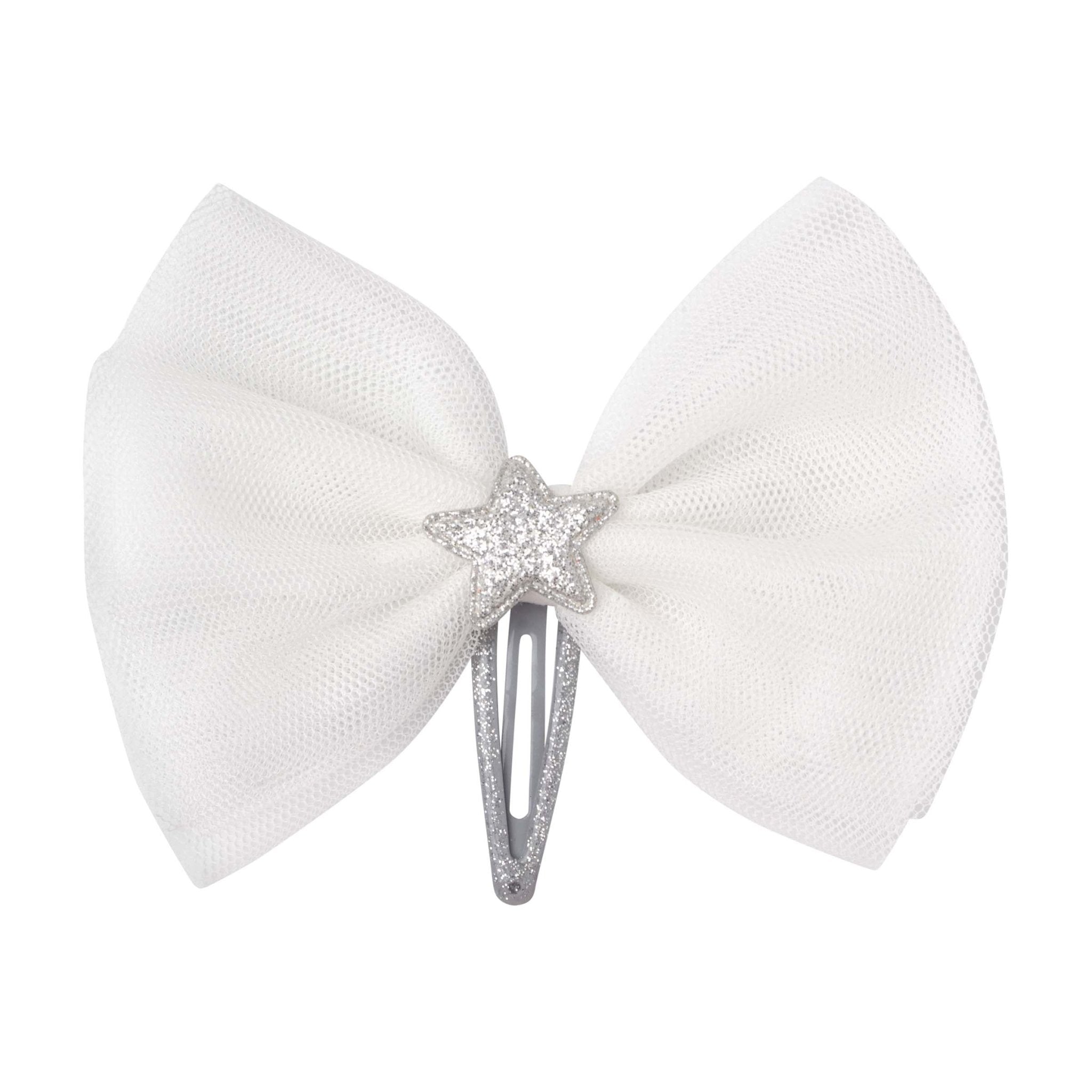 Sparkly Star Hair Clip - Ivory - Designer Kidz