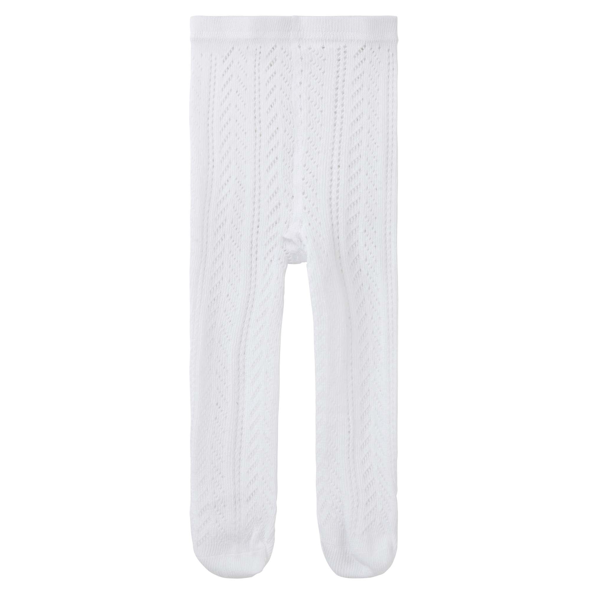 Textured Knit Tights - Ivory - Designer Kidz