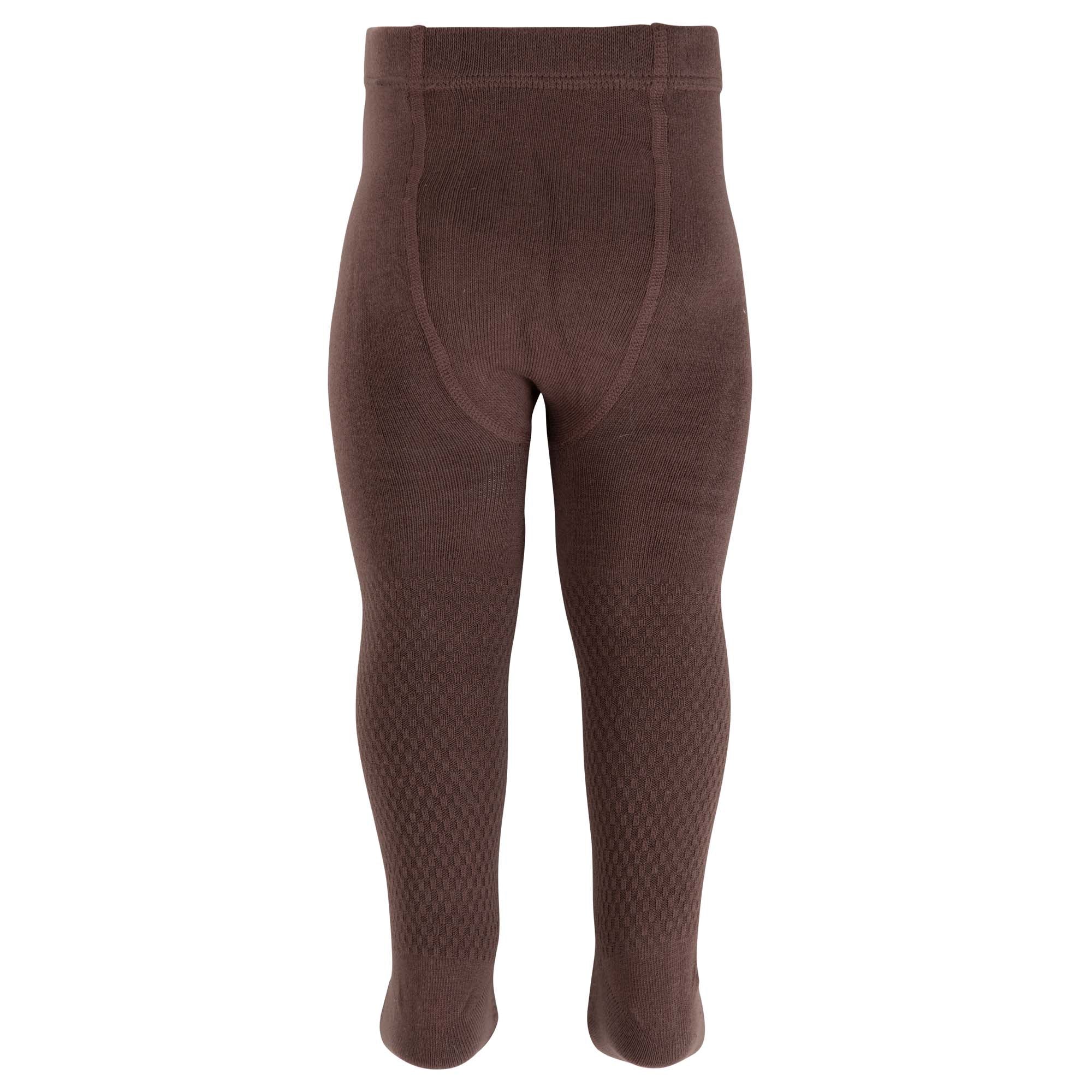 Textured Tights - Chocolate - Designer Kidz