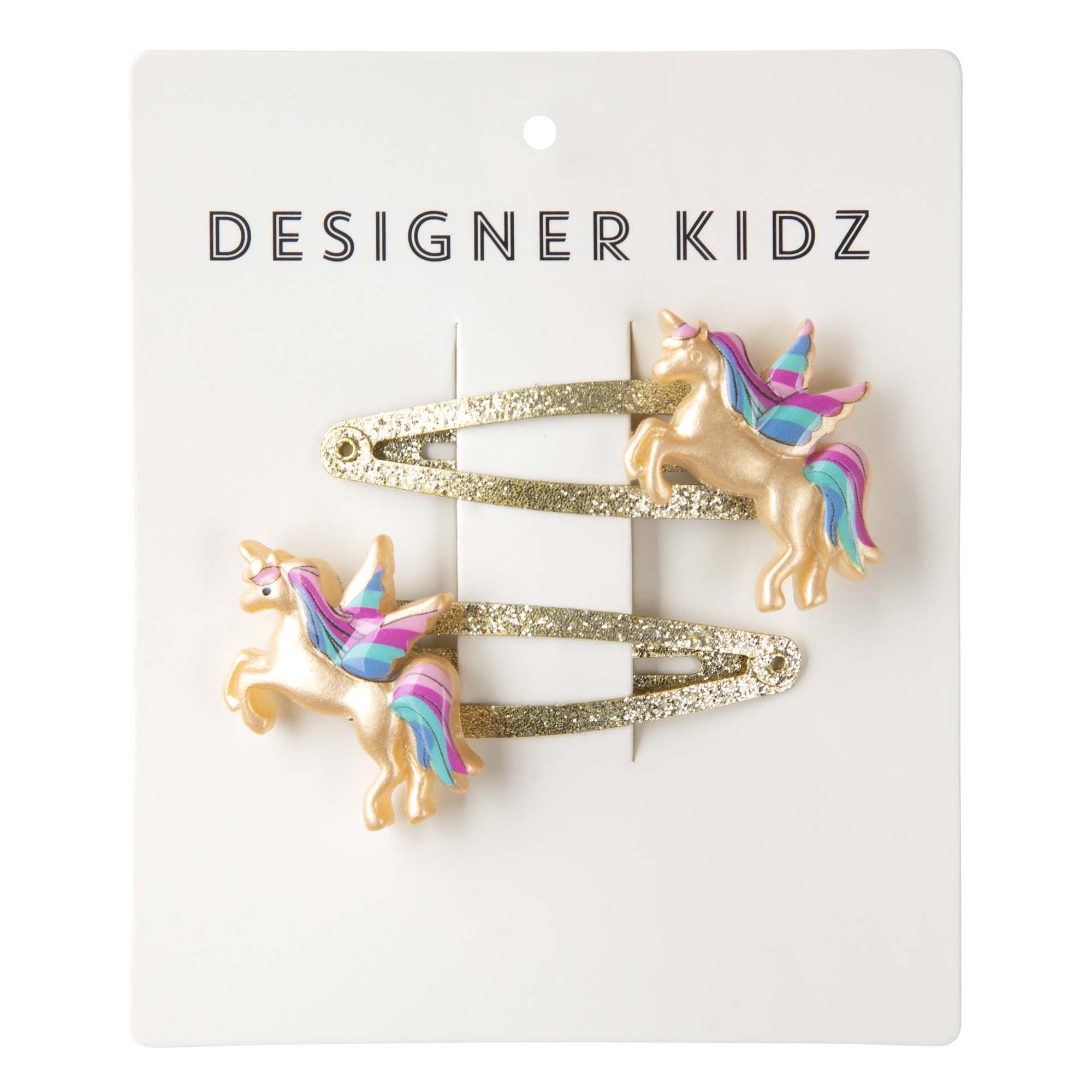 Unicorn Hair Clips - Gold - Designer Kidz