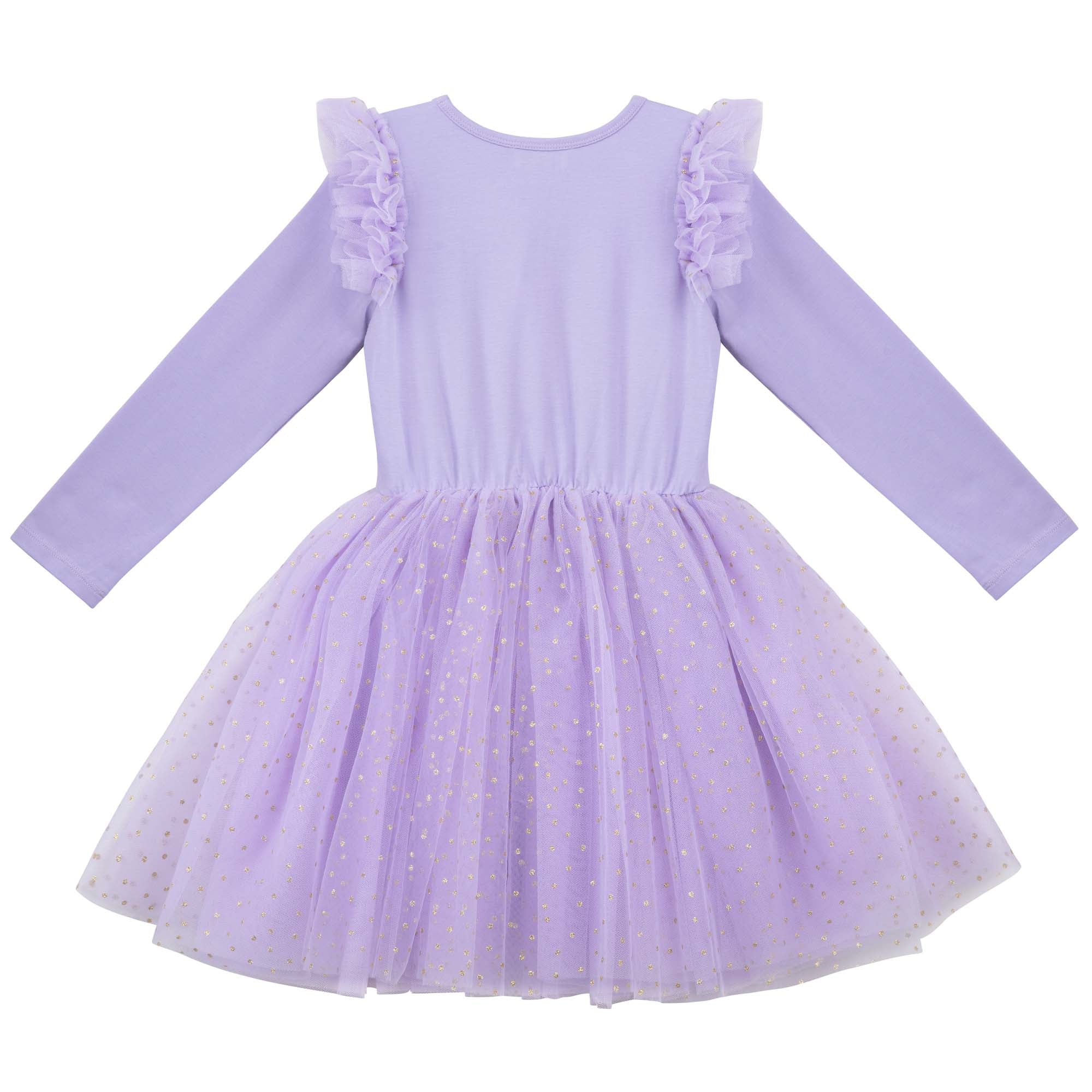 Unicorn Sequin L/S Tutu Dress - Lavender - Designer Kidz