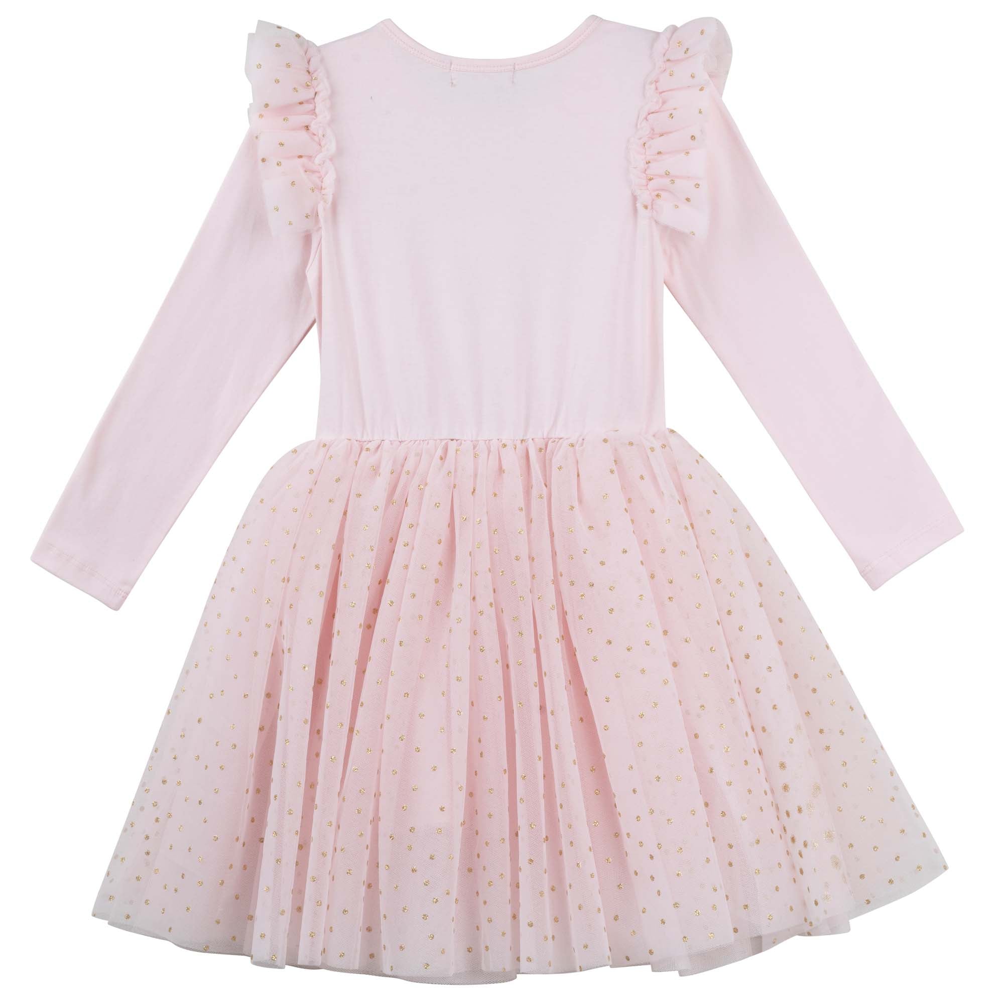 Unicorn Sequin L/S Tutu Dress - Pink - Designer Kidz