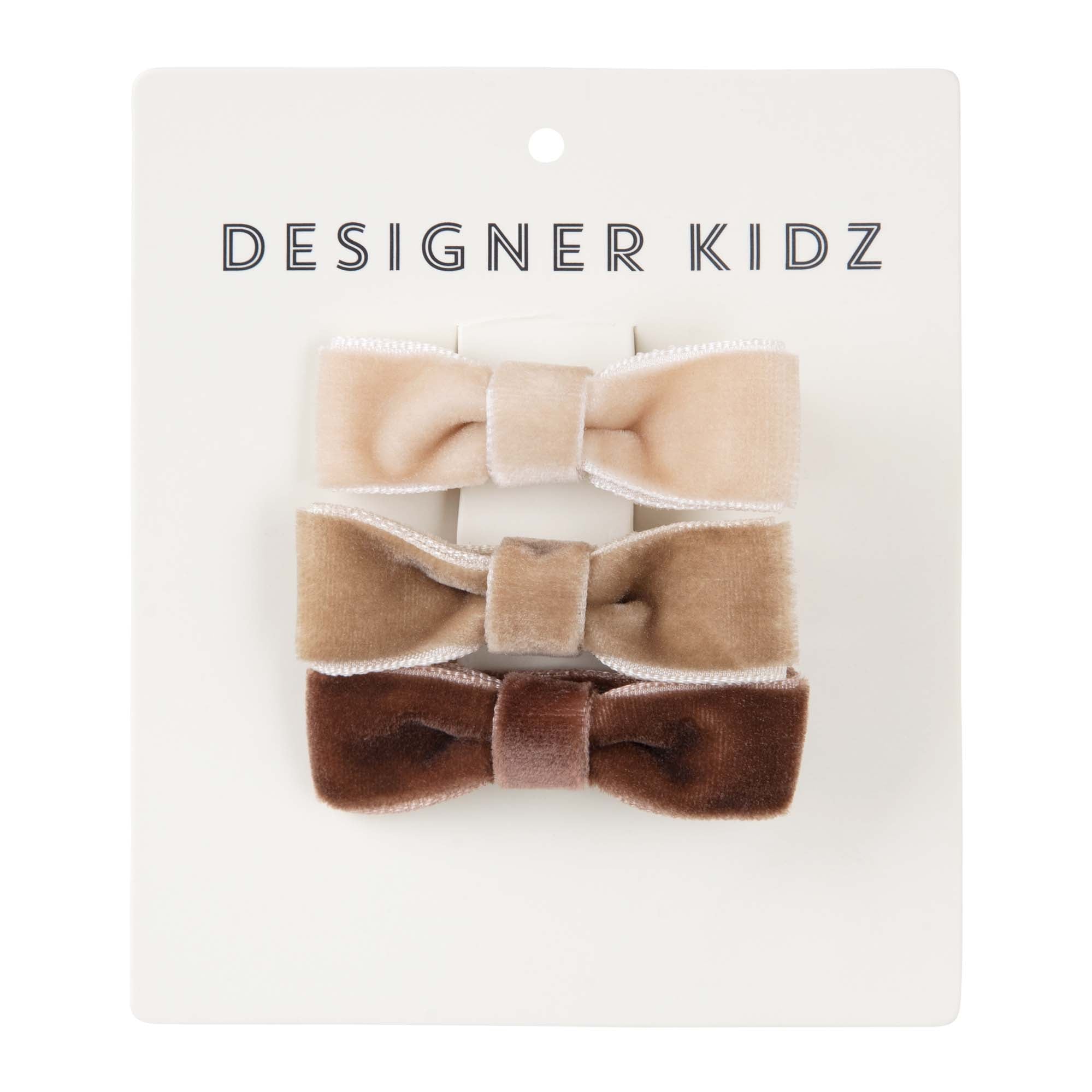 Velvet Bow Hair Clip Pack - Multi - Designer Kidz